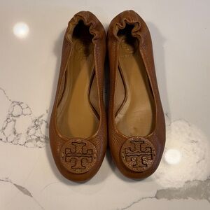 Tory Burch Women's Brown Leather Ballet Flats